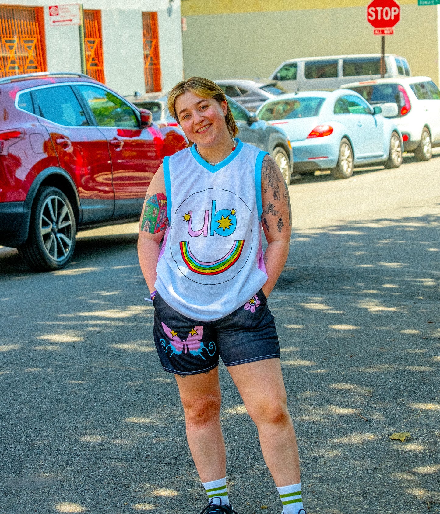 UB x SOFTPRINTS Mesh Shorts