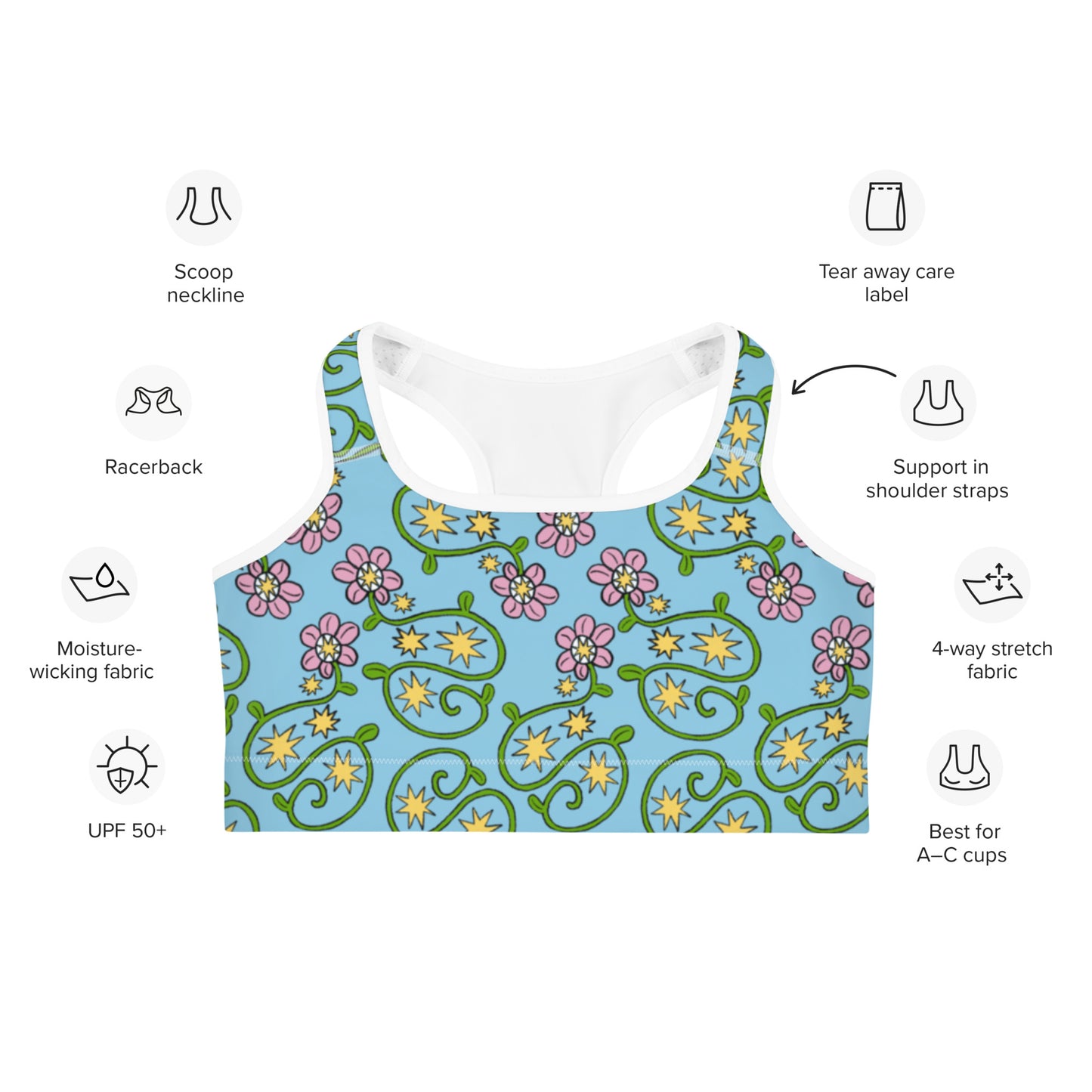 UB x SOFTPRINTS Flower Sports Bra
