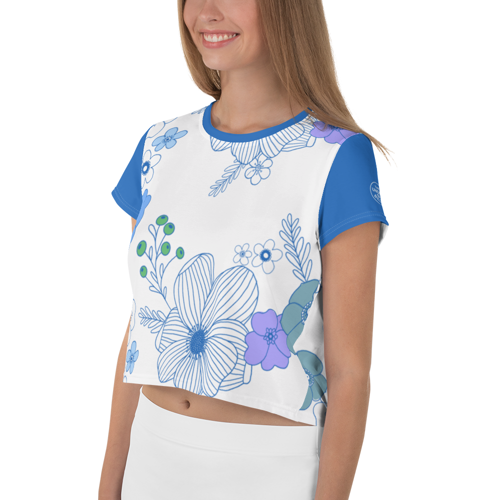 Blue Bloom Crop Tee - SHOP @ THE UNDERBELLY