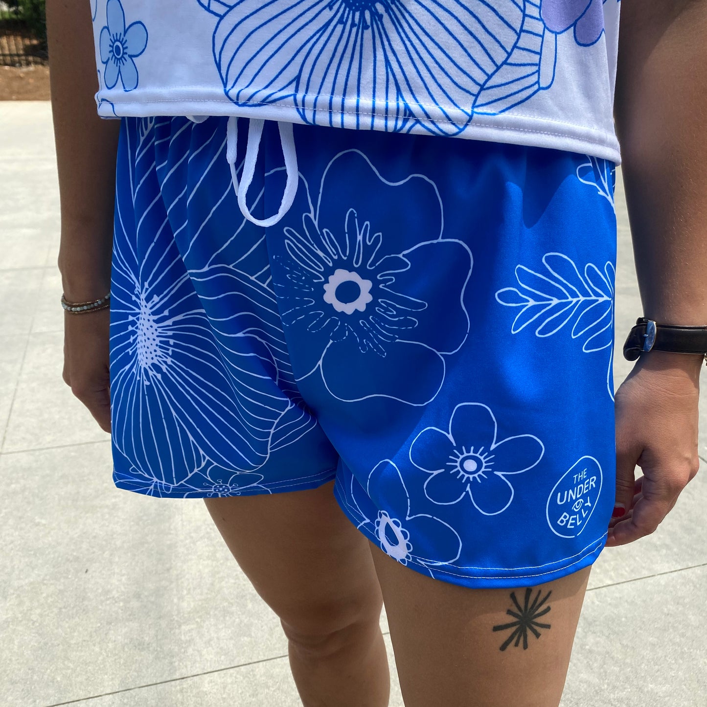 Blue Bloom Lightweight Shorts - SHOP @ THE UNDERBELLY