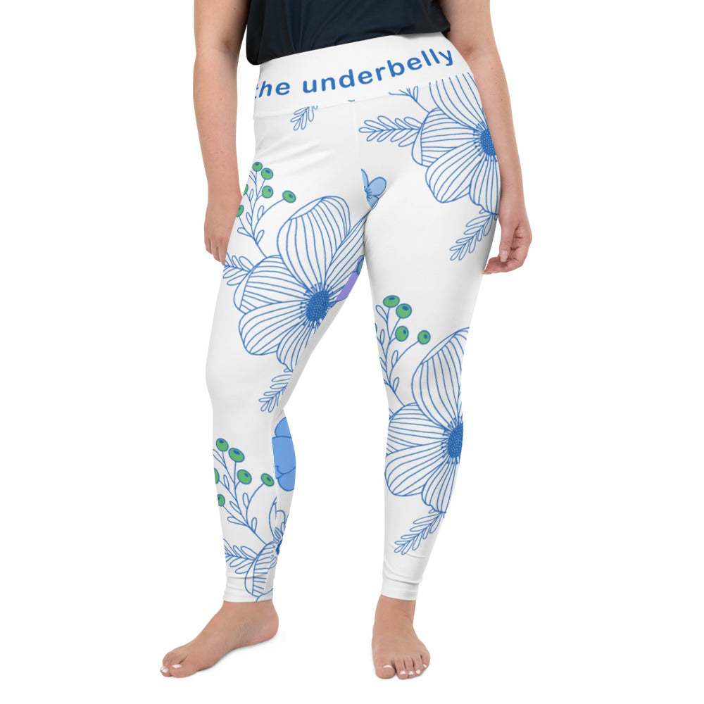 Blue Bloom Leggings (2XL-6XL Sizes) - SHOP @ THE UNDERBELLY