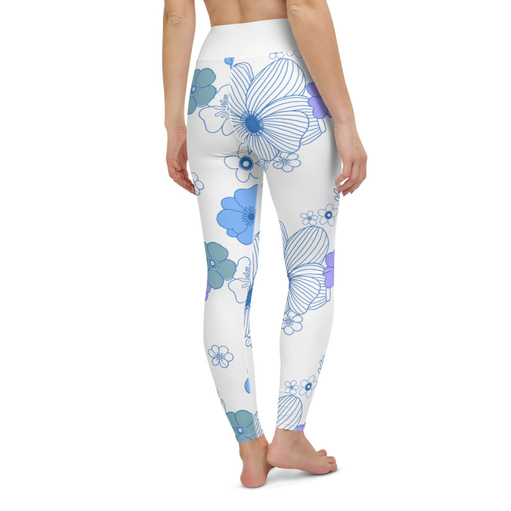 Blue Bloom Leggings (XS-XL Sizes) – The Underbelly Shop